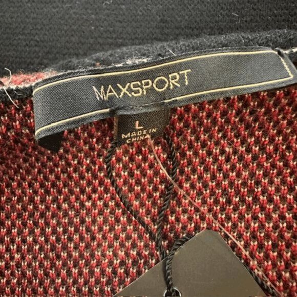 Max Sport Women's Floral Hooded Long Cardigan Sweater Black Combo Size Large NWT - Picture 4 of 8